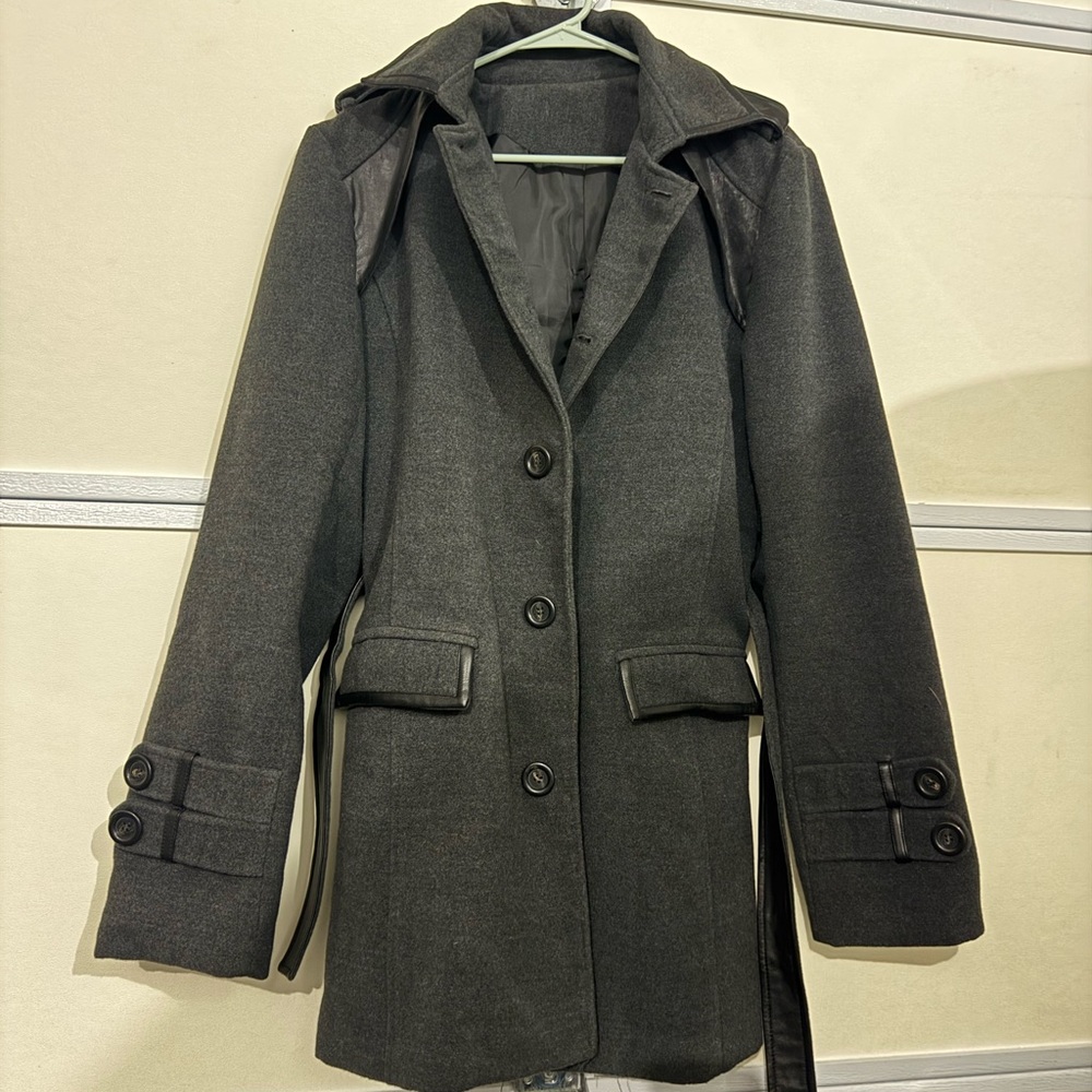 Women's Gray Wool Blend Coat